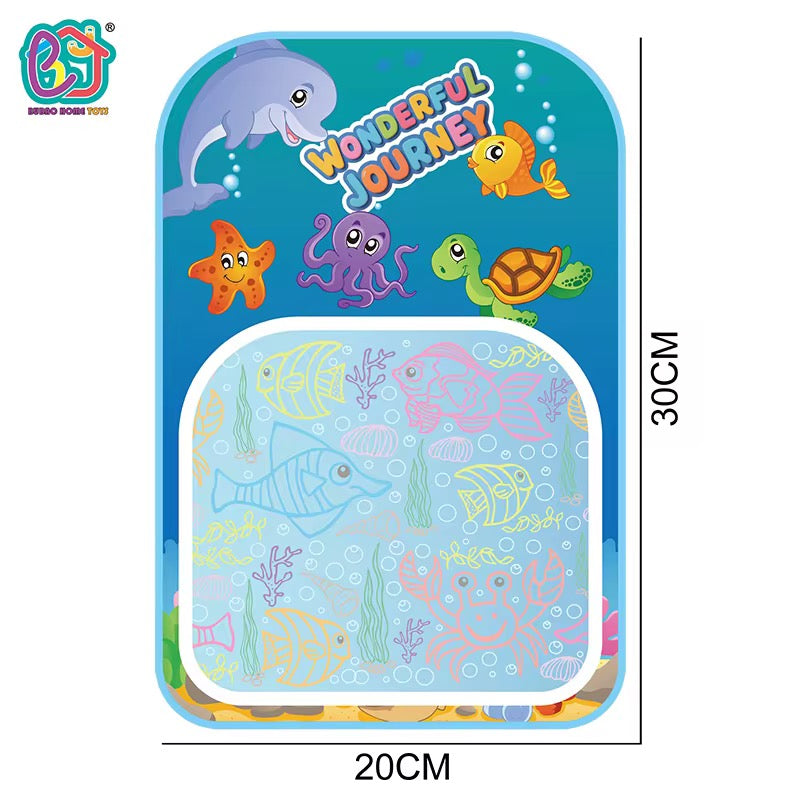 Magic Drawing Mat for Kids 3-7 Years | Mess Free Aqua Doodle Mat with Water Pen | Reusable Coloring & Writing Toy for Toddlers Boys & Girls | Water Painting Mat Gift