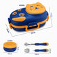Little cat 3 compartment stainless lunch box with cutlery and lunch bag