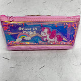Unicorn holographic pouch with fur