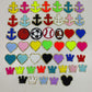 Jelly bag pack with 1 initial & 1 motif ( size 12*8*4 inches)