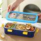 Kids  sleek 2 grid stainless steel tiffin Box 600ml with cutlery.