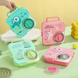 3 compartment 850ml handle square bento box .