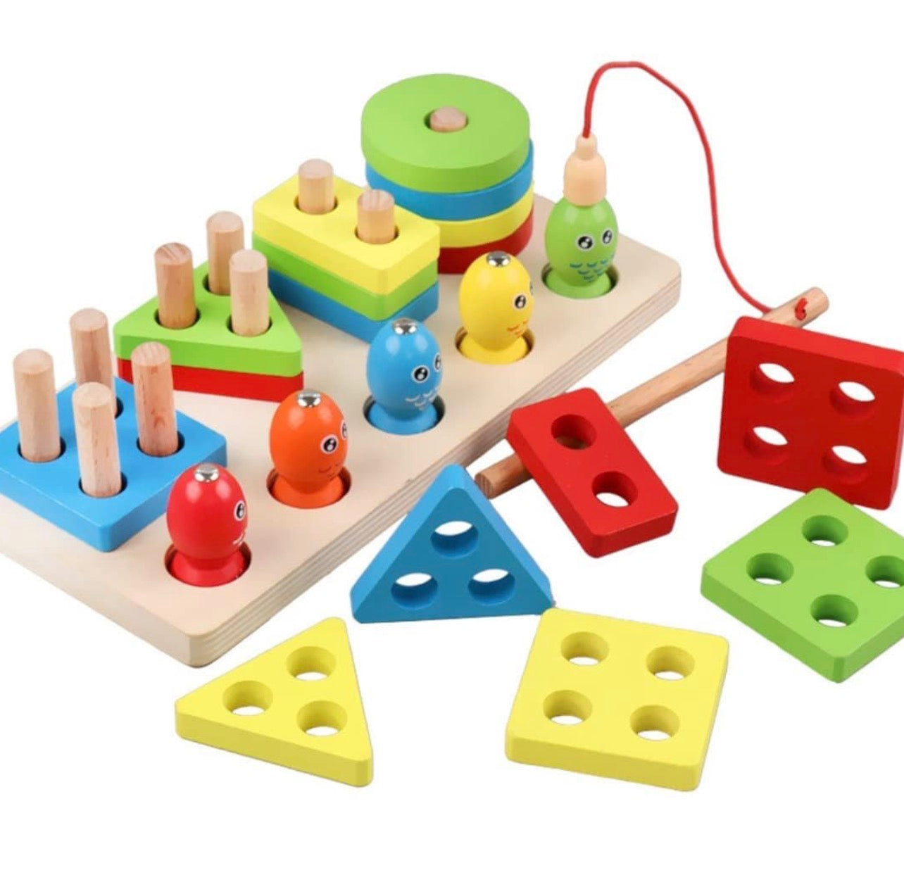 Montessori Wooden Sorting & Magnetic Fishing Game - Educational Toy for Toddlers