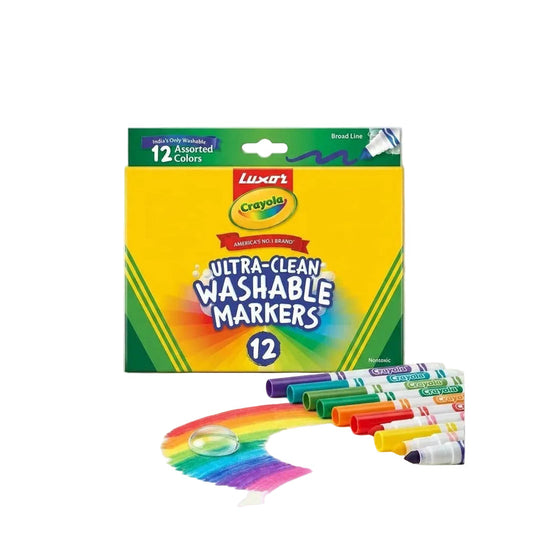 Luxor Crayola Ultra-Clean Washable Markers for Kids, 12Vibrant Colors