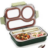 Leak Proof Airtight Unbreakable Lid BPA Free Ceelik Trio NX Insulated Lunch Tiffin Box, 1 Steel Spoon 3 Compartment Lunch Box Steel for School Kids Boys Mens Girls Office Women