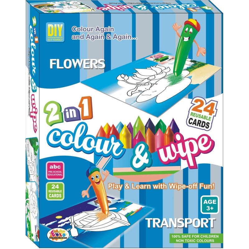 2 in 1 Color and Wipe Off, Learning Painting Kit for Kids