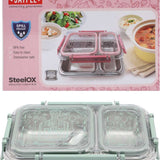 2 grid Stainless Steel Insulated Lunch Box 600 Ml