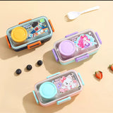 Single grid stainless steel lunch box with bowl ( 500ml+ 80ml)