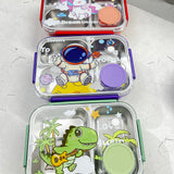 3 grid stainless steel leak proof lunch box 850 mL