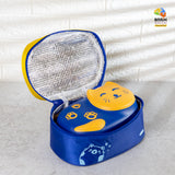 Little cat 3 compartment stainless lunch box with cutlery and lunch bag