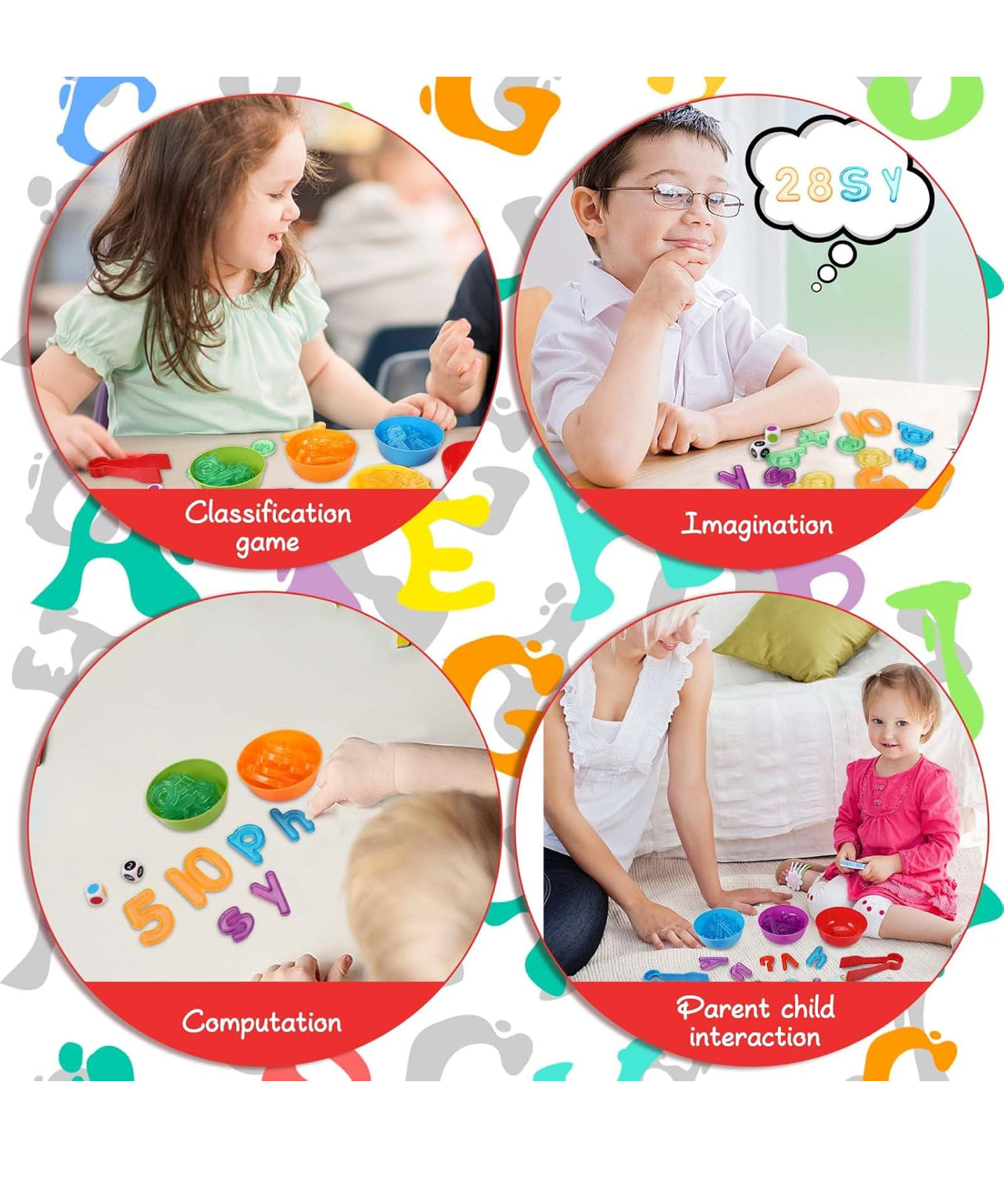 Montessori classification Counting Game Educational Games with Matching Sorting( alphabet & number)