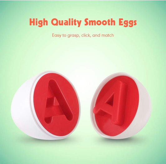 Matching Eggs 26PCS ABC Alphabet Color Recoginition Sorter Puzzle Easter Travel Bingo Game Uppercase Learning Educational Fine Motor Skill Montessori Gift for Year Old Toddler Kid