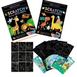 DIY Magic Scratch Art for Kids, 9 Sheets Double Sided Cute Design Rainbow Scratch Paper Cards & Scratch Sticks Set for Kids/Boys -Girls Birthday Party Favor Supplies