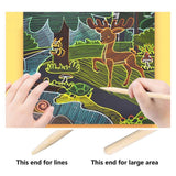 DIY Magic Scratch Art for Kids, 9 Sheets Double Sided Cute Design Rainbow Scratch Paper Cards & Scratch Sticks Set for Kids/Boys -Girls Birthday Party Favor Supplies