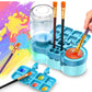 Paint Brush Cleaner with Paint Tray, Upgraded 6-in-1 Painting Supplies with Drain and Brush Holder, Water Circulation Paint Brush Cleaner Tool for Acrylic, Watercolor, Water-Based Paints