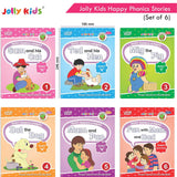 Jolly Kids Read With Happy Phonics Stories (Set of 6)| Vowel Sound Words| Phonic Stories for Kids Ages 3-8 Years