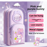 Canvas Premium Pencil Case Hang able 6 Layer with 3 Compartment Cute Aesthetic Pencil Case for Girls Large Capacity Pencil Pouch for Kids Cute Stationary Gift for Kids