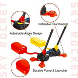 Multi Sky Rocket Toys For Kids , 4 Foam Tipped Rockets , Dual Shot Stomp Launcher Outdoor Toy Set