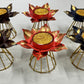 Mat finishing lotus tealight candle holder 6pcs box( 6 candles free)pp-153