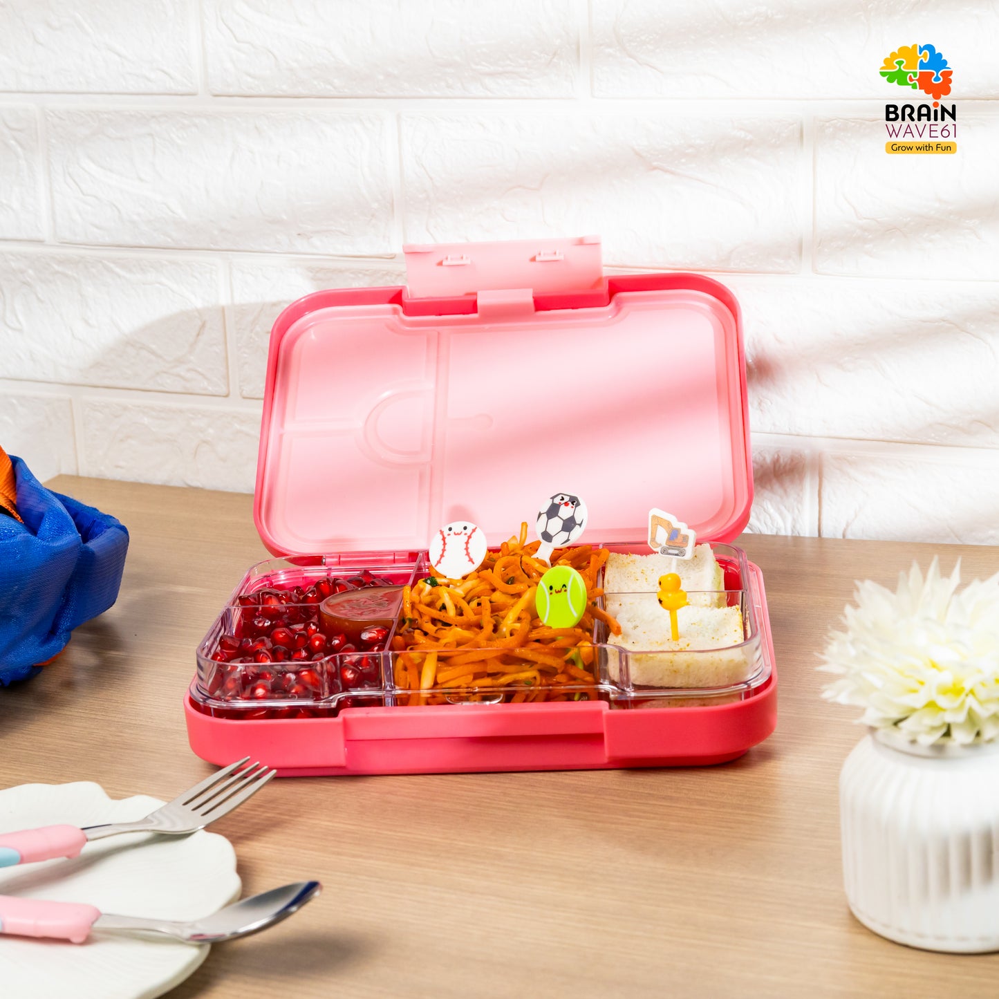 Bento Lunch Box for Kids, 4 & 6 Compartments Ideal Portion Sizes Leak-Proof Bento box for Kids Dishwasher Safe, BPA-Free