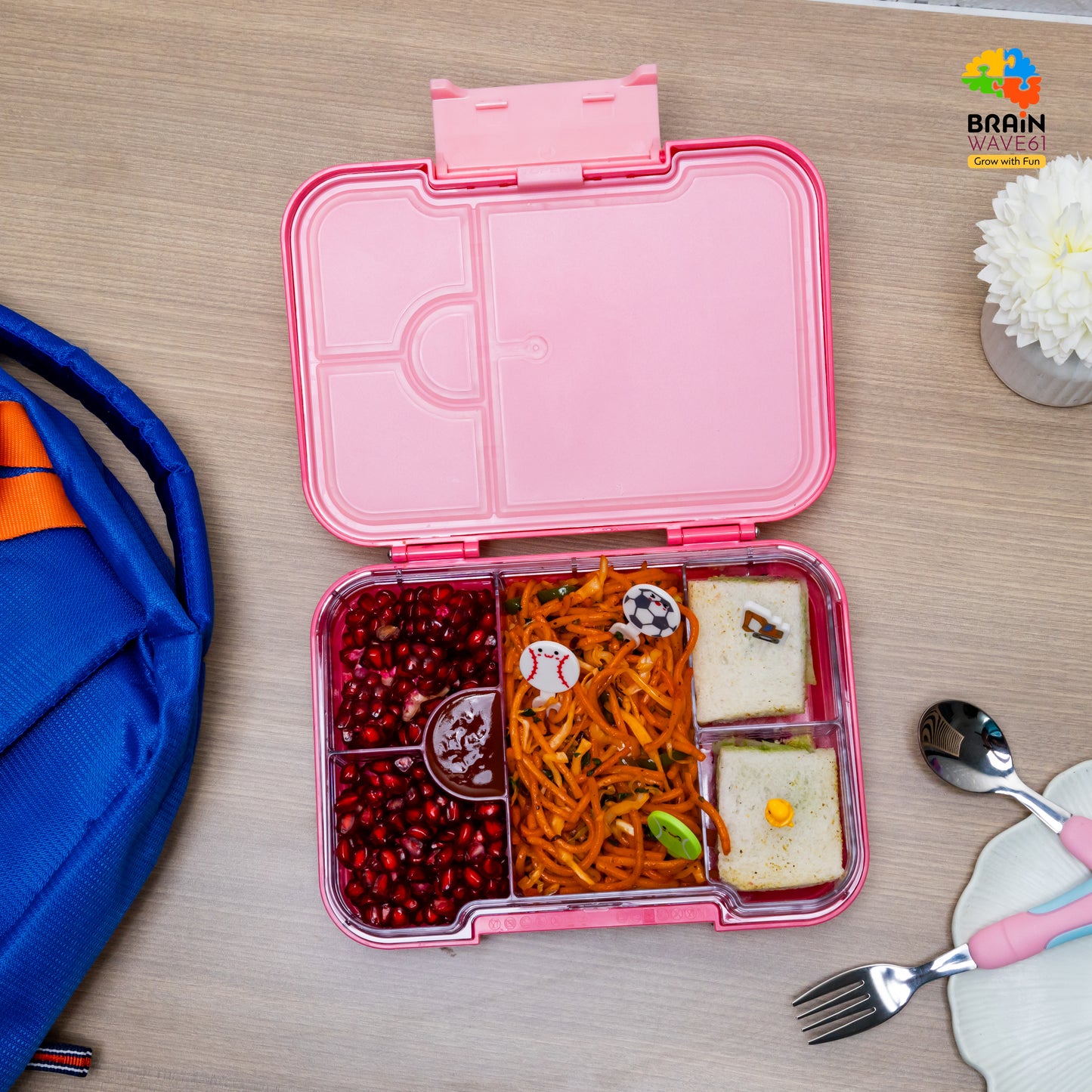 Bento Lunch Box for Kids, 4 & 6 Compartments Ideal Portion Sizes Leak-Proof Bento box for Kids Dishwasher Safe, BPA-Free