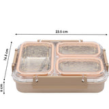 3 grid Stainless Steel Insulated  Lunch Box