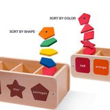 Montessori Toys Wooden Sorting Box for Baby Infant Toddler 1+Year Old (Sorting Box)