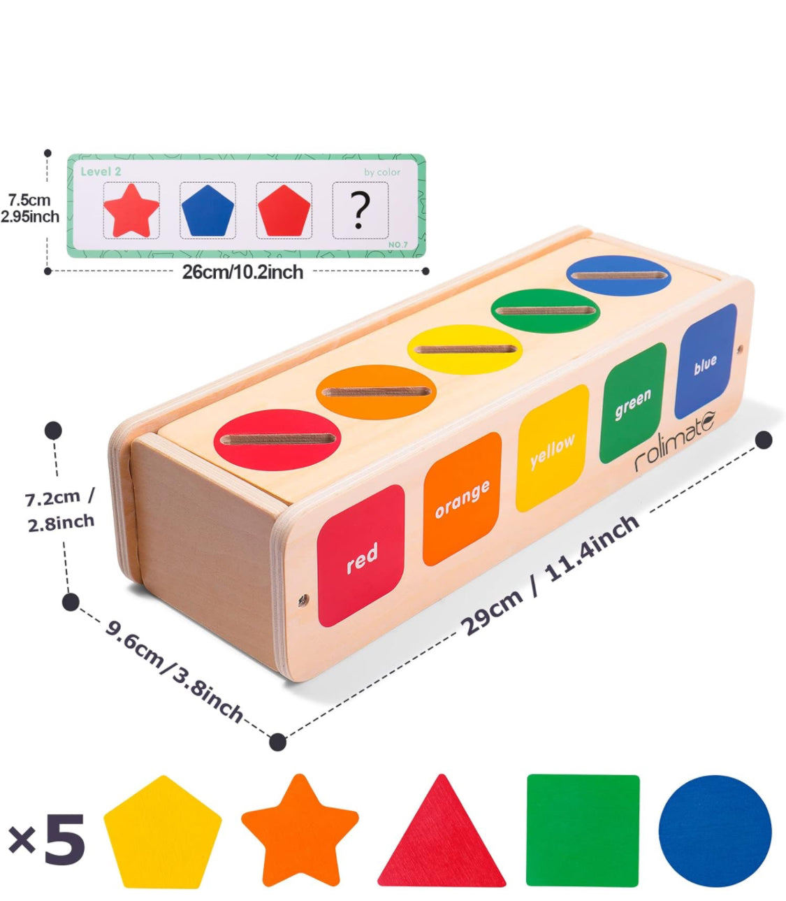Montessori Toys Wooden Sorting Box for Baby Infant Toddler 1+Year Old ...