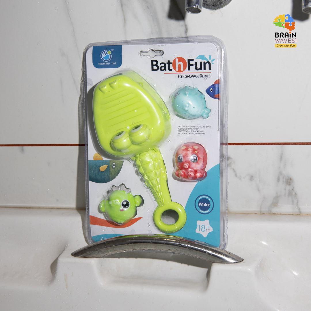 Crocodile Floating Baby Bath Toys - Crocodile Net Including 3 Floating Squirt (age 18m)
