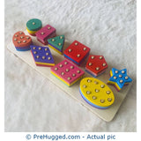 Wooden Shape Sorter and 10 Column Stacker