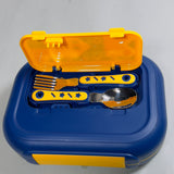 3 grid insulated leak proof lunch box with cutlery & lunch bag