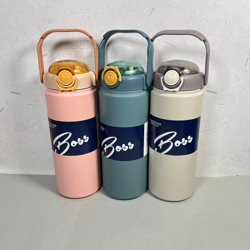 2 in 1 sipper & spout hot & cold  stainless steel motivational bottle (1200) ml