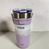 TYESO Vacuum Insulated Water Bottle Large Capacity Stainless Steel Coffee Mug with Straw Lid for Hiking, Travel(710 ml)