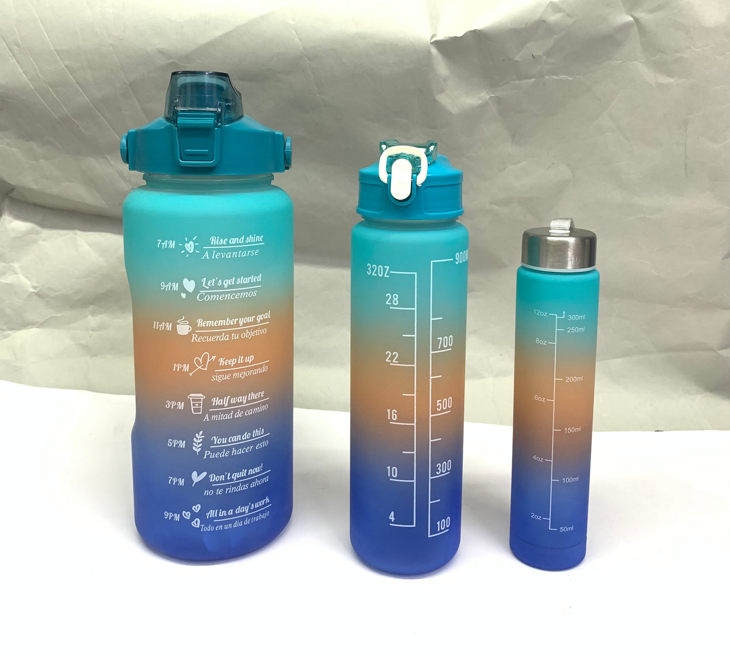 Motivational bottles set of 3 bottles