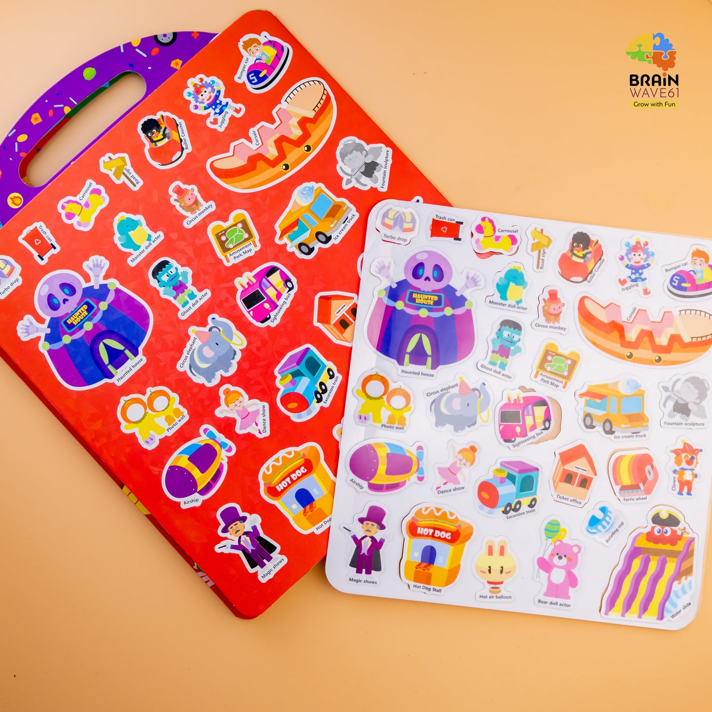 Jelly Reusable Fun Sticker Books for Kids Toddlers 1-6 Years(6 different themes)