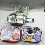 3 grid stainless steel leak proof lunch box 850 mL