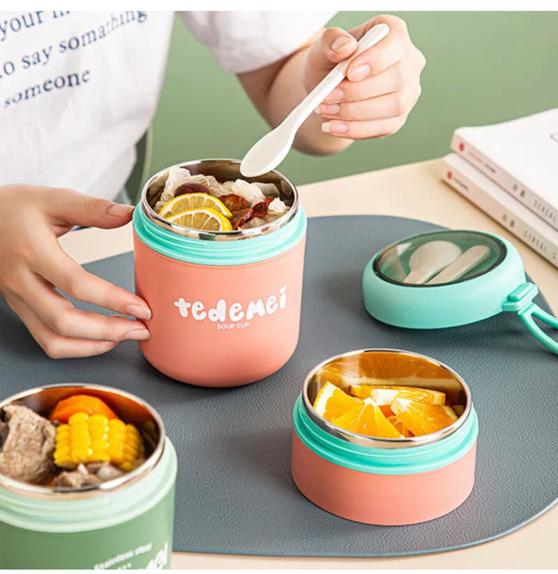 Tedemei 2 layer stainless steel insulated  710ml lunch box ( soup cup)