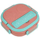 2 Grid Tedemei Lunchbox - Stainless Steel Interior, 2 Compartment, pink & blue For Kids, 550 ml