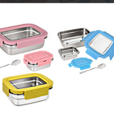 Stainless steel air tight transparent lid lunch box (4 different colour)