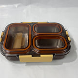 3 grid insulated leak proof lunch box( one extra lock & spoon)