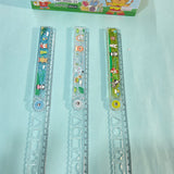 30cm expandable glitter ruler  2 different theme unicorn & jungle