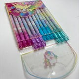 12 Pcs Unicoorn Theme Erasable Gel Pens Set for Kids & Students | 0.5mm Smooth Writing Blue Ink | Cute Kawaii School Stationery | Write Erase Rewrite Pens for School,