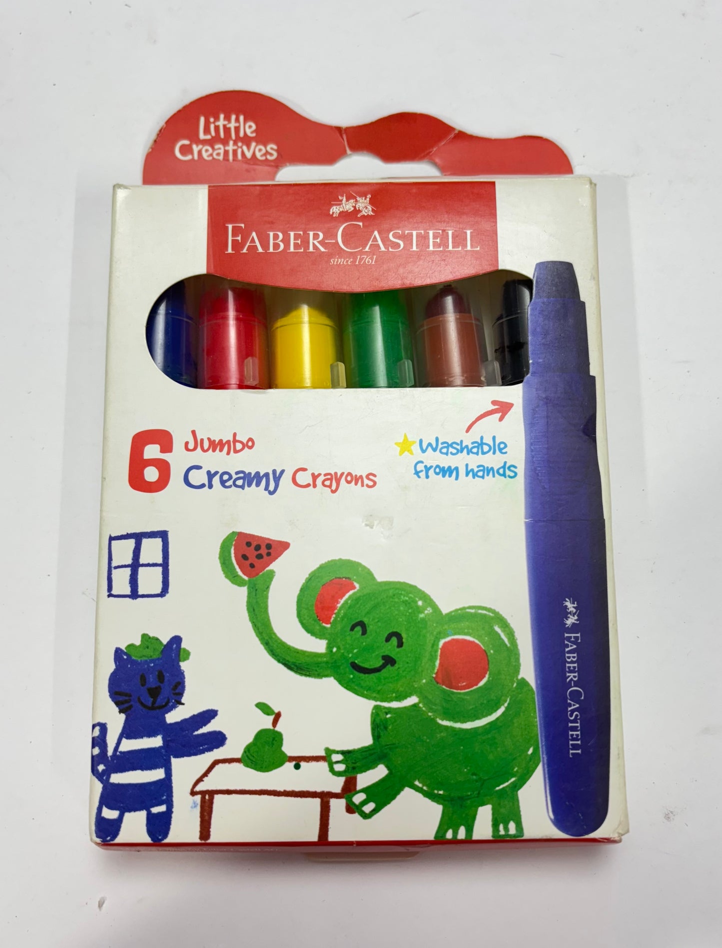 FABER CASTELL - 6 JUMBO CREAMY CRAYONS