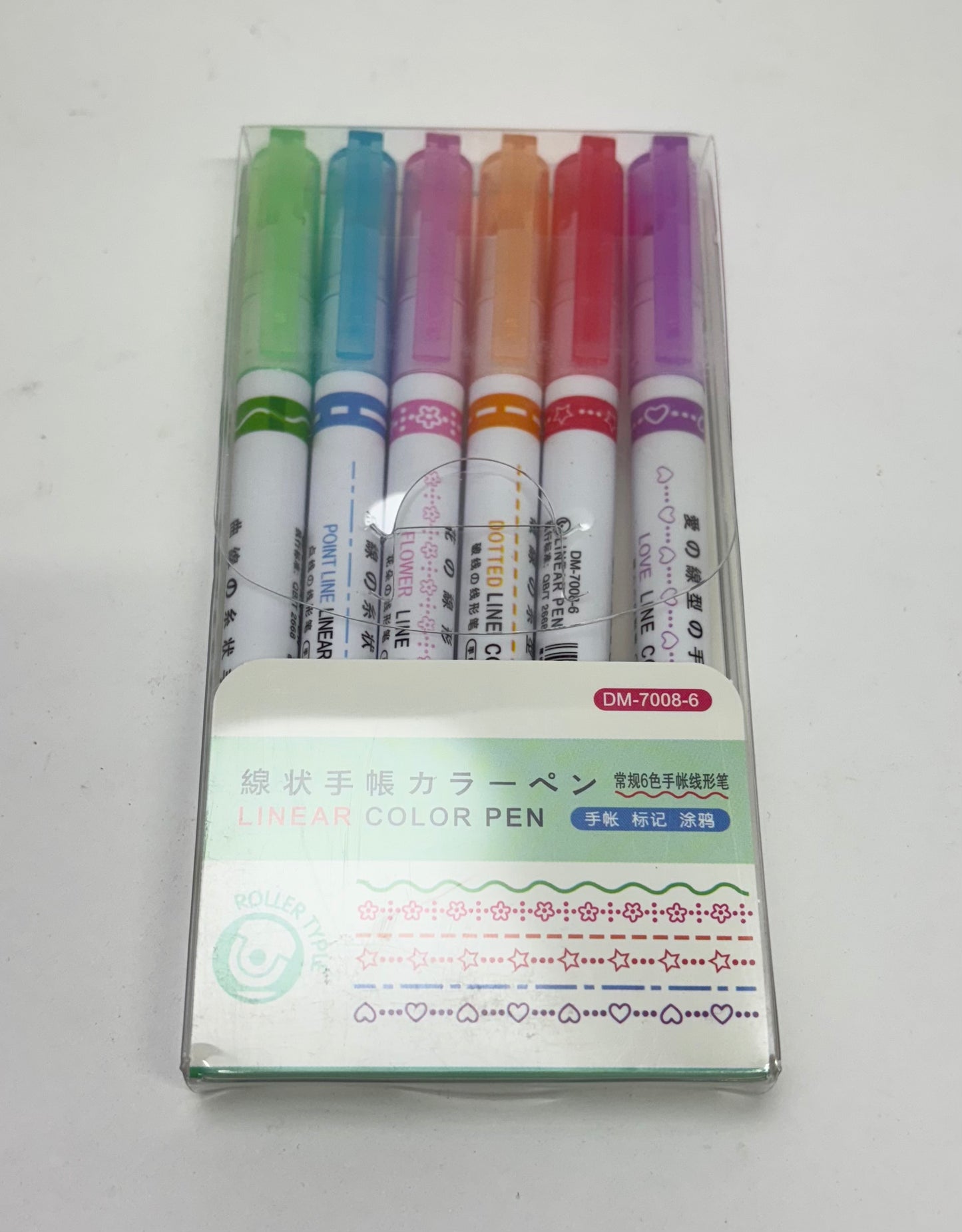 LINEAR ROLLER COLOR PEN -  6 STYLES 6 COLOURS