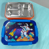 3 grid insulated stainless steel spill & merge proof lunch box ( 710ml)