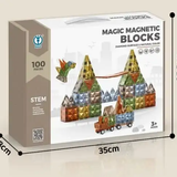 100 Pieces diamond shaped  Magnetic tiles for kids
