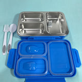 SKI Steel Happy meal 3 Compartment Insulated Steel Lunch Box 650 ml