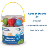 Learning Resources Squeezy Tweezers, Fine Motor Tools for Toddlers, Assorted Colors