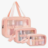 Washbag Set of 3 pcs Cosmetic Toiletry Makeup Vanity Shaving Household Grooming Travel Storage Organizer Bags Pouch kit Pack for Men Women Girls Travel