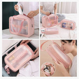 Washbag Set of 3 pcs Cosmetic Toiletry Makeup Vanity Shaving Household Grooming Travel Storage Organizer Bags Pouch kit Pack for Men Women Girls Travel